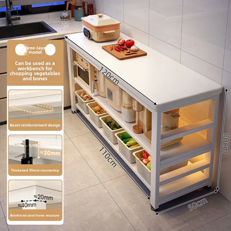 meuble cuisine blanc moderne tiroirs tablettes roulettes multifonctionnel 120cm 60cm 80cm