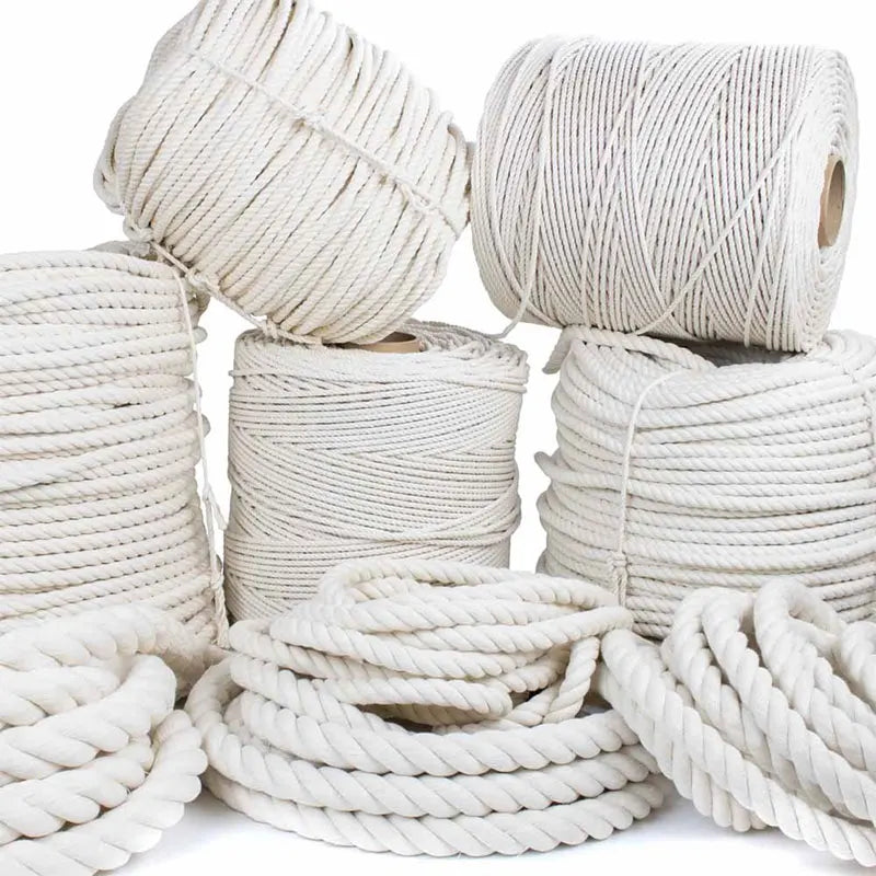 corde coton tissée rustique 10 12 15 20mm beige clair haute ténacité artisanat bricolage