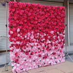 panneau floral decoratif blanc rouge fleurs artificielles toile fond mariage mur fleurs decoratif