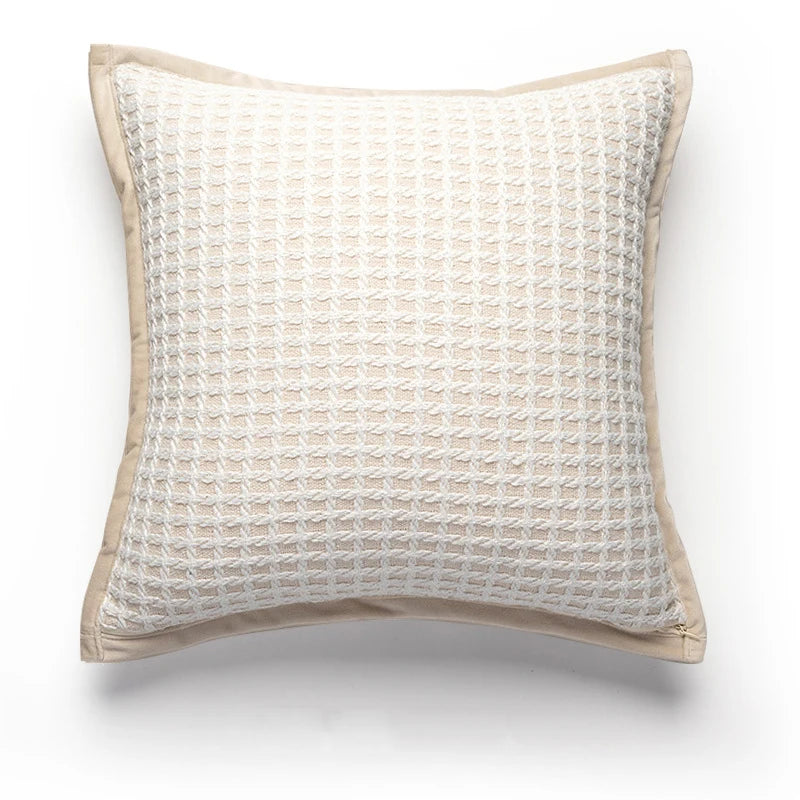 coussins décoratifs contemporains beige motif arbres 45x45cm opaques maison jacquard