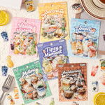 autocollants boissons aquarelle fruits bouteilles verres opaques illustratifs scrapbooking artisanat collage journaling