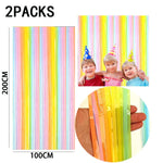 rideau franges métalliques couleurs vives mariage anniversaire décoration festive adhésif pack deux