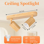 Spot moderne bois naturel ampoule GU10 salle bain restaurant exposition cuisine hall