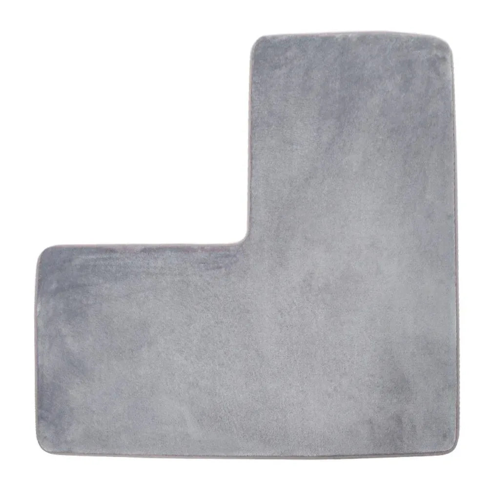 tapis gris doux moderne antidérapant salle bain salon uni mousseolvable chambre coucher