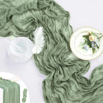 nappes décoratives table vert olive beige blanc plissées effet texturé rustiqueétalementsemi transparentDecorationChampêtre