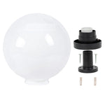 lampe sol extérieure blanc noir sphérique minimaliste fixée vis