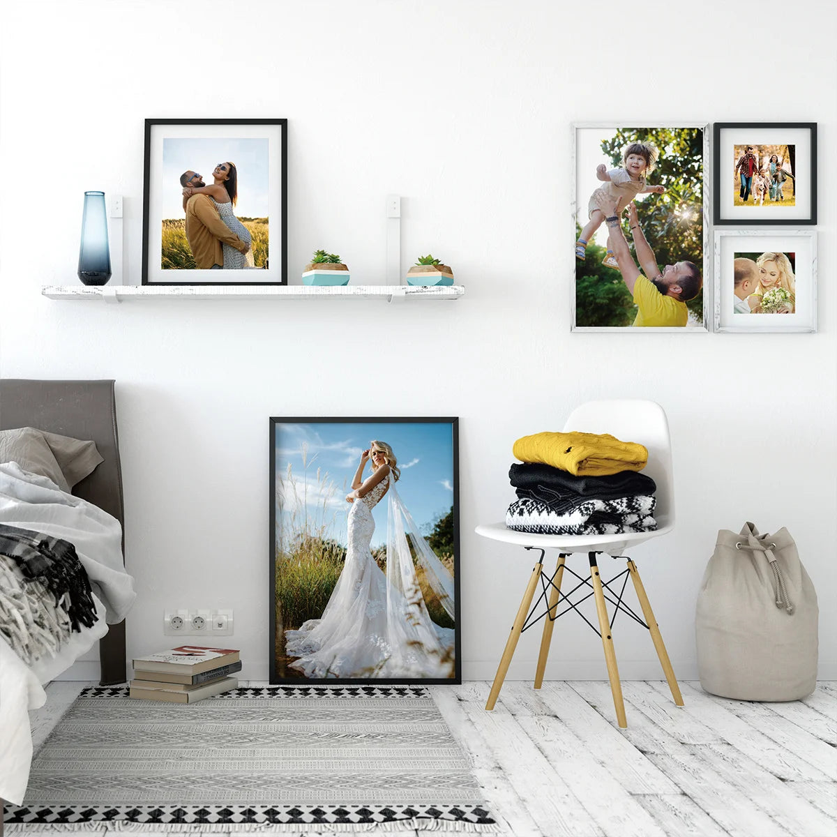 affiche personnalisable toile noire minimaliste cadre bois 20x40cm 21x30cm 30x30cm 30x40cm 30x60cm 40x40cm 40x50cm