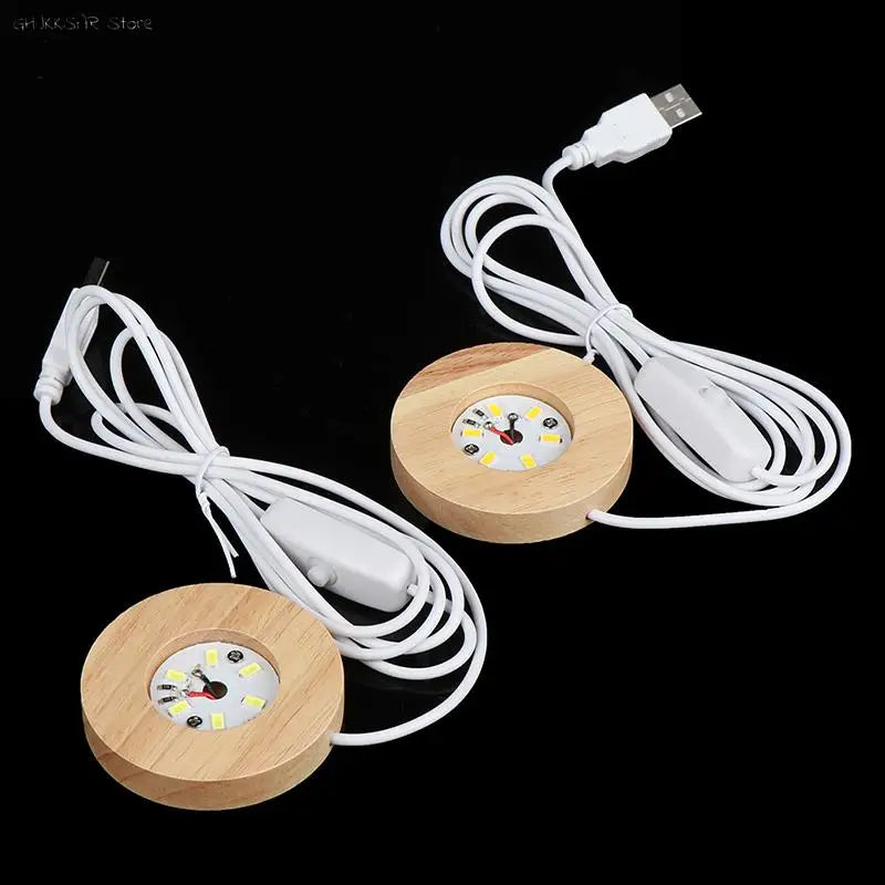 lampe led moderne bois naturel blanc texture bois câble usb commande led minimaliste