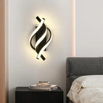 applique murale moderne aluminium noir spirale led cuisine chambre salon entree