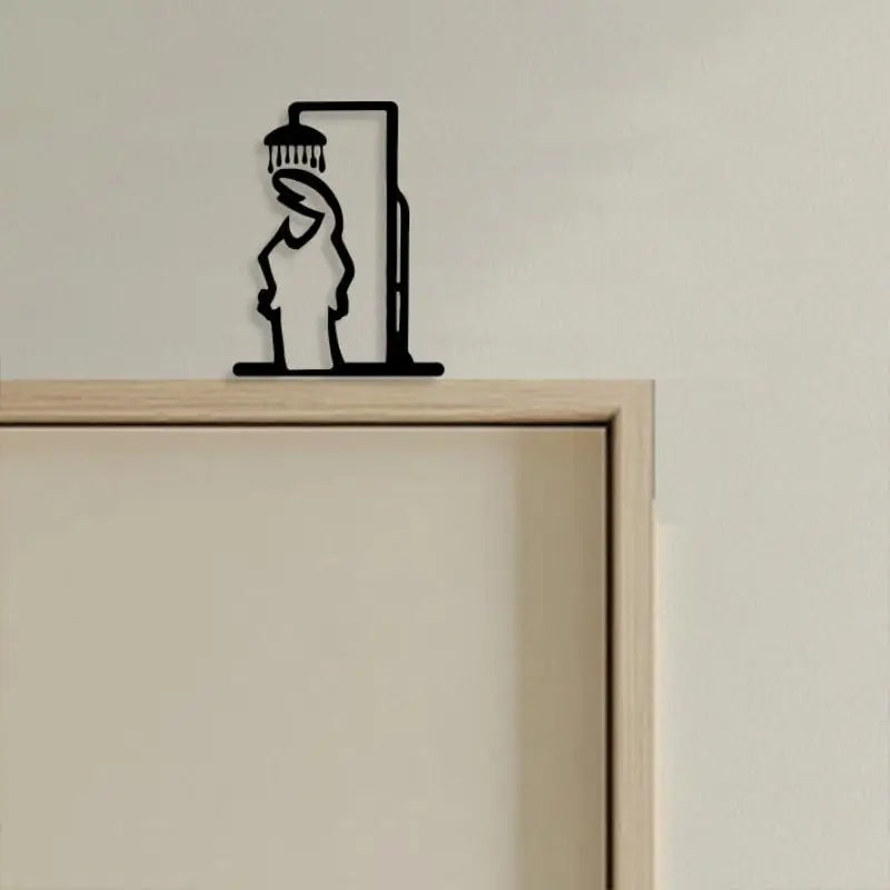 porte savon mural silhouette douche noir adhésif minimalisteintérieur décoration amusante nhà tắm trang trí