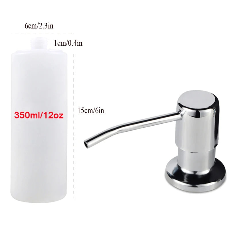 distributeur liquide moderne argenté adhésif corps plastique tête inoxydable tube silicone bouteille plastique minimaliste