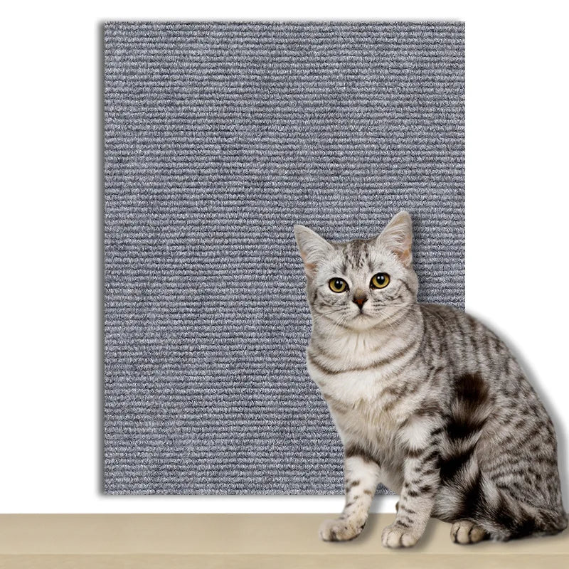 tapis gratter chat adhésif protection meuble canapé gris texture tissée moderne murale grande taille