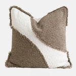 taies d'oreiller géométriques polyester doux moderne beige blanc maison hospitalière