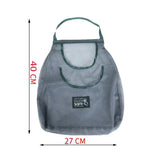 sac rangement maille gris vert moderne poignées crochets LIFE IS HARD ENJOY SOFT