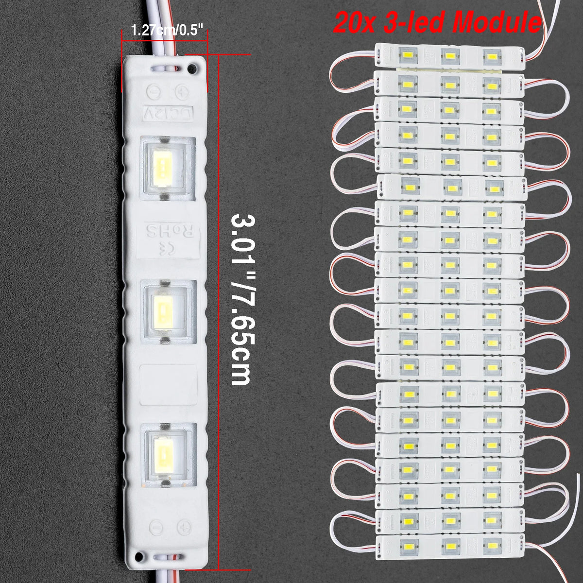 éclairage intérieur van led 60 diodes 12v blanc adhésif moderne compact 12w strips cargo