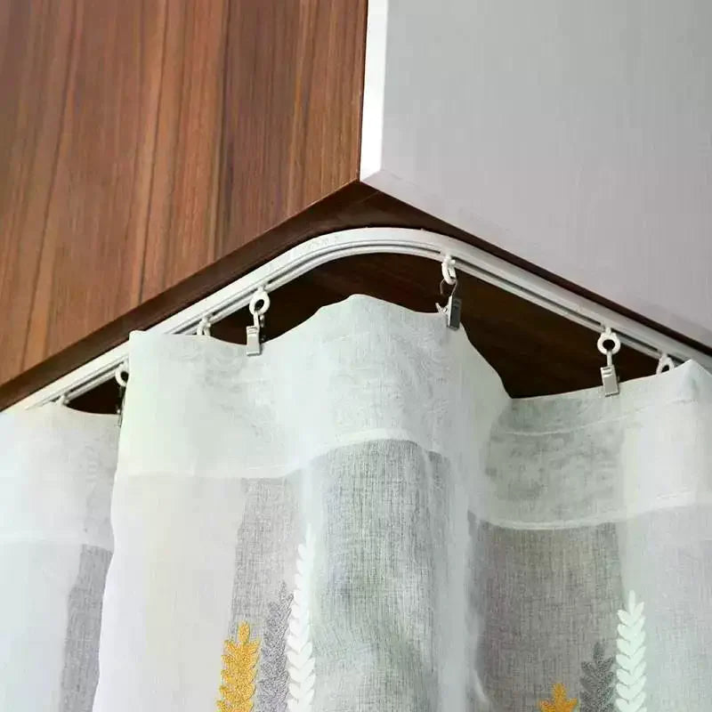 rideau douche transparent imprimé floral blanc gris vert jaune moderne clips adhésif coulissant sans