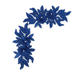 applique textile floral brodé dentelle polyester coton noir blanc rose or argent