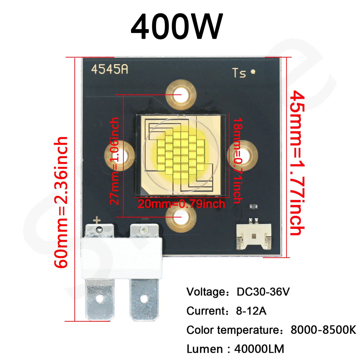 lumière led scénique froide blanc 100w 400w moderne technologie connecteur électrique