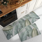 tapis sol vert feuilles tropicales anti dérapant résistant bactéries moderne salon bain chambre imperméable