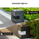 lampe solaire jardin led gris moderne ip65 autonome flux lumineux moins soixante