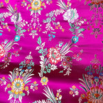 tissu brodé floral polyester opaque noir rose bleu violet traditionnel rapide respirant abrasion 75cm