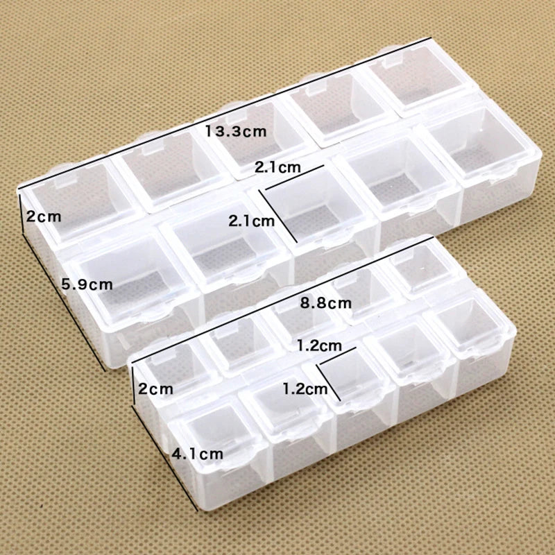 boîtes rangement transparentes multicolores boîtes organisation bijoux boutons elastiques pratique