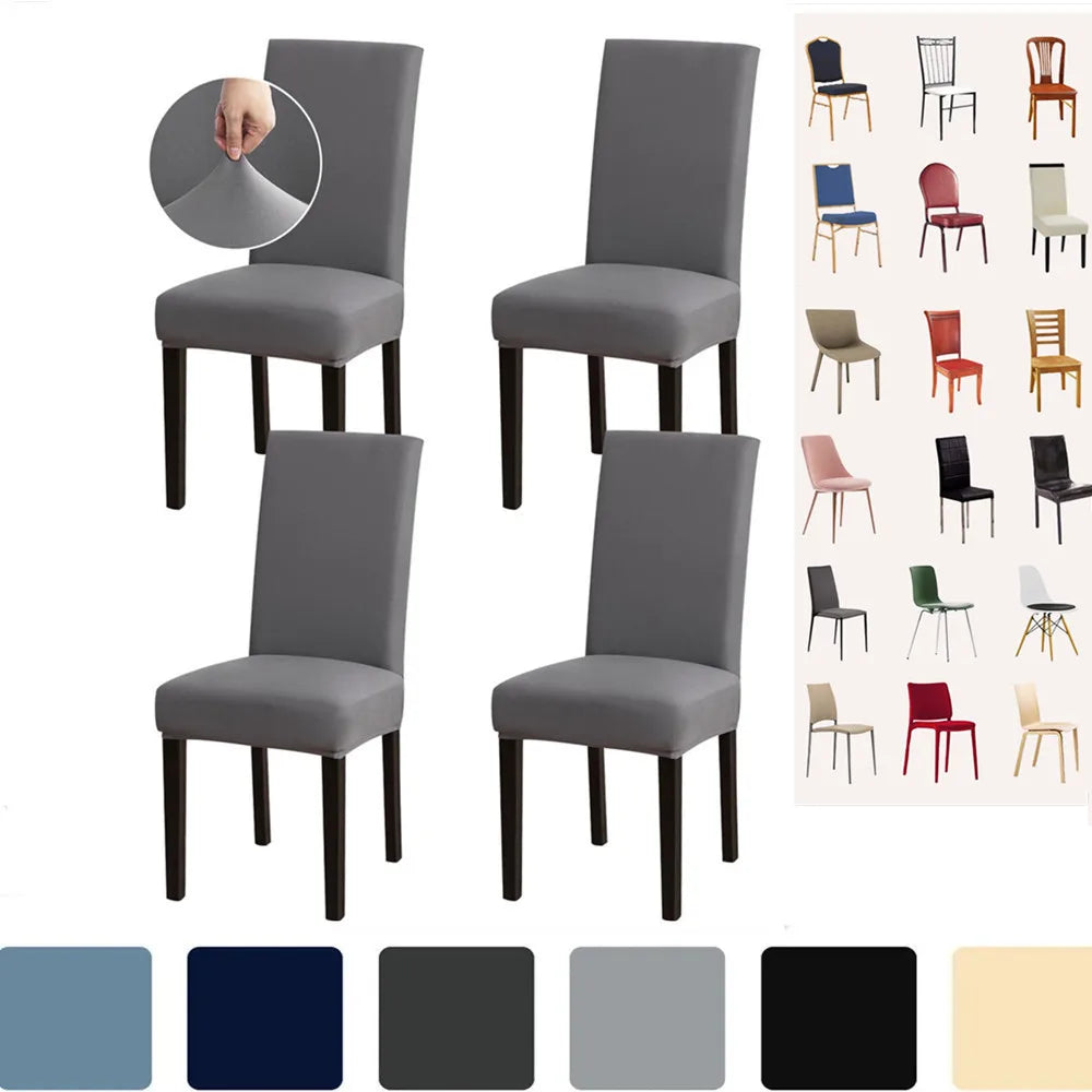 housses chaise gris uni adhésives modernes banquet mariage 4pc 8pc