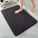 tapis bain gris antidérapant texture cailloux moderne absorbant lavable séchage rapide 40x60cm 20x32cm