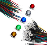 diodes led 12v 5mm câbles colorées rouge blanc bleu vert Jaune transparentes standard