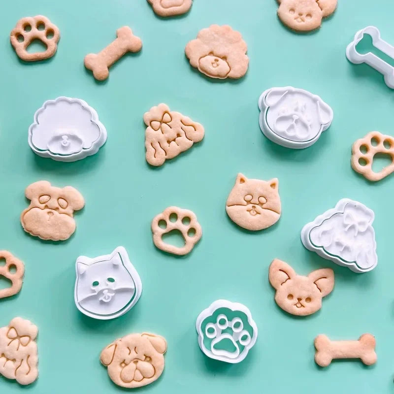 moule biscuits animaux chien chat patte os plastique imprimé decoratif cuisine