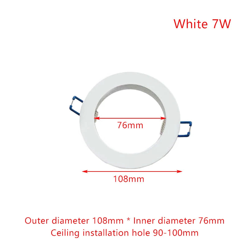 anneaux fixation luminaire blancs modernes downlight led opaques rond lisses variante adaptable