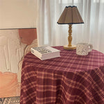 nappe table rectangulaire rouge blanche motif carreaux rustique classique décoration maison