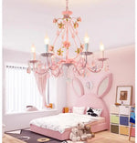 lustre moderne rose cristal fleurs classique romantique suspension chaîne semi encastrée đèn chùm