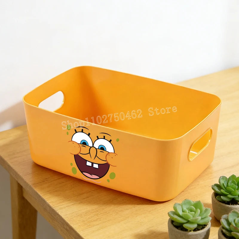 boîte rangement orange animée expressions poignées organisation moderne cartoon chambre table