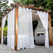rideau translucide pergola imperméable gris violet foncéextérieur décoration voile blanc