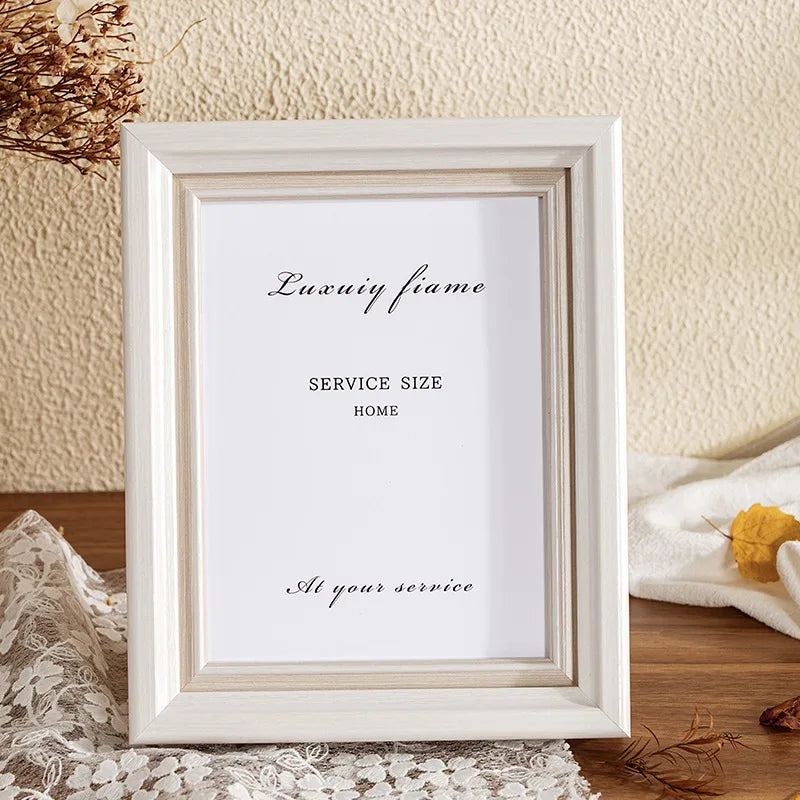 cadre photo blanc texture bois classique décoration maison pouces 10 poucesversible table mur