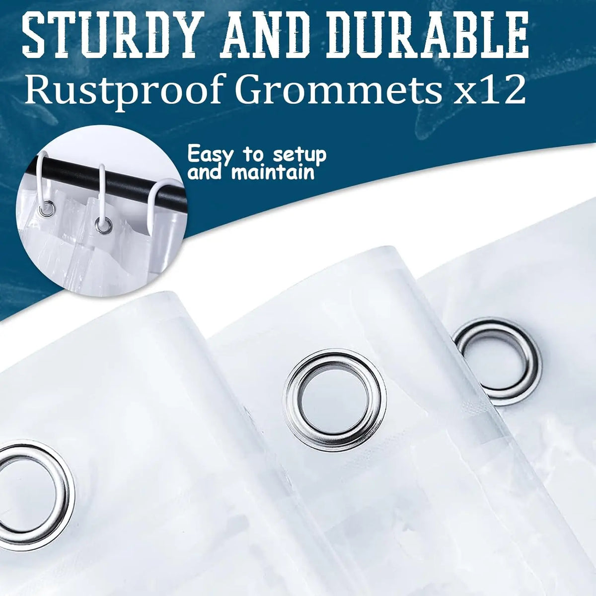 rideau douche transparent moderne rayures verticales aimants opacité 120x180cm