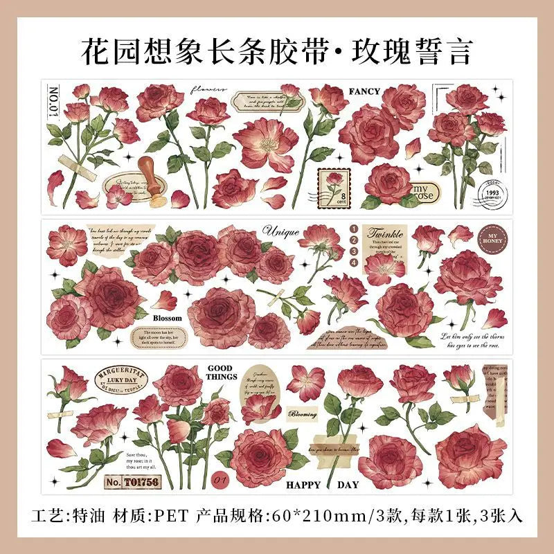 autocollants fleurs papillons texte vintage romantique bleu rose marron blanc pièces