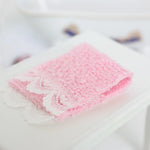 serviettes tissu microfibre bordure dentelée moderne douces vert bleu blanc jaune rose violet
