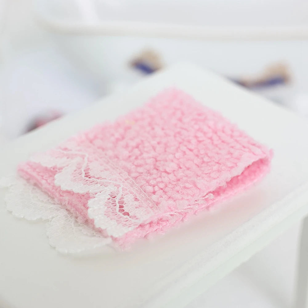 serviettes tissu microfibre bordure dentelée moderne douces vert bleu blanc jaune rose violet