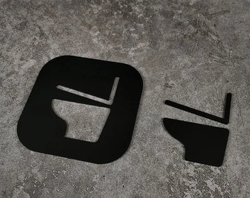 plaque signalisation porte toilettes acrylique noire symbole wc adhésif mural salle bain moderne