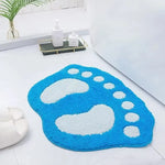 tapis bain empreinte pieds vert rose marron gris texture poilue granuleuse antidérapant machine lavable