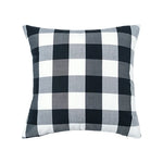 housse coussin noir blanc carreaux rayures moderne 30x50cm 45x45cm fixe décoration intérieur