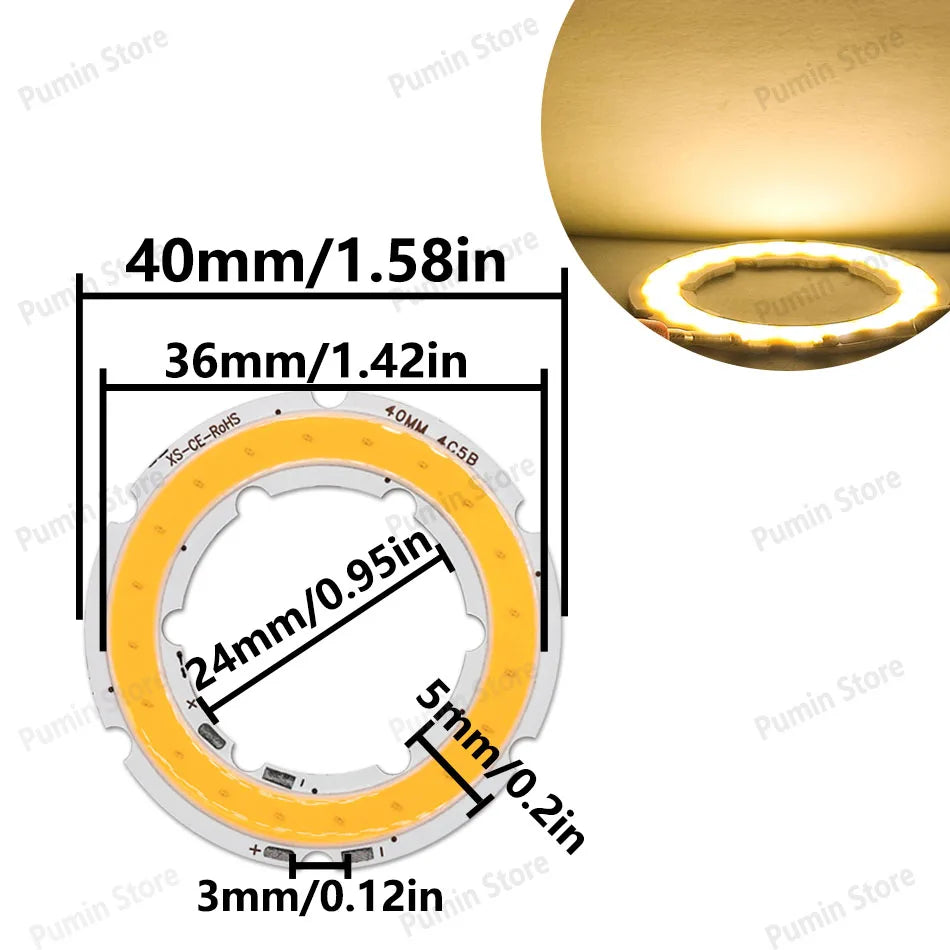 plaque led circulaire concentrique 2w 4w 6w 8w 10w 12w blanc jaune gris moderne