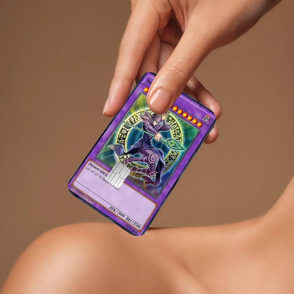 cartes jeu yu gi oh monster stickers adhésifs waterproof credit debit carte violet vert