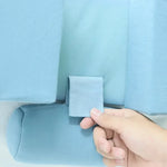 appui tête bleu clair coussins oreillers ceinture réglable poches ergonomique personnes alitées maintien position