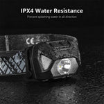 lampe frontale rechargeable led noir rouge verte pêche camouflage élastique usb recharge bandeau elastics