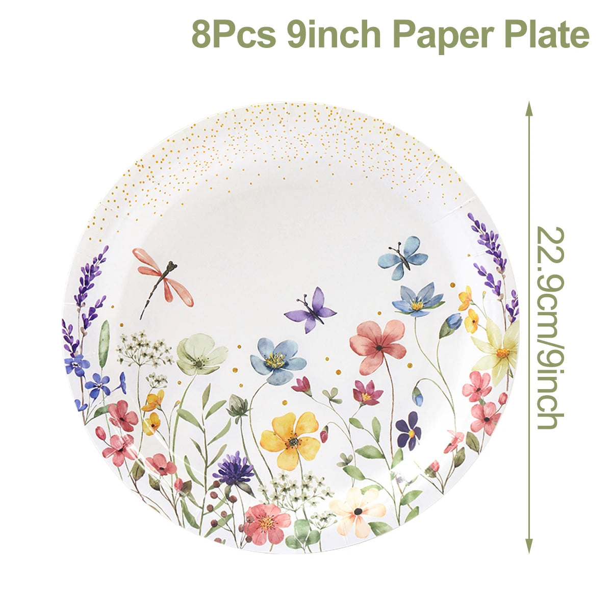 serviettes festives fleurs colorées assiettes verres nappe anniversaire décoration table pâques Blanc multicolore