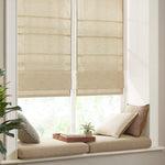 rideau store lamelles tissu beige texture lin moderne opacité sécurité uv puits lumière horizontal