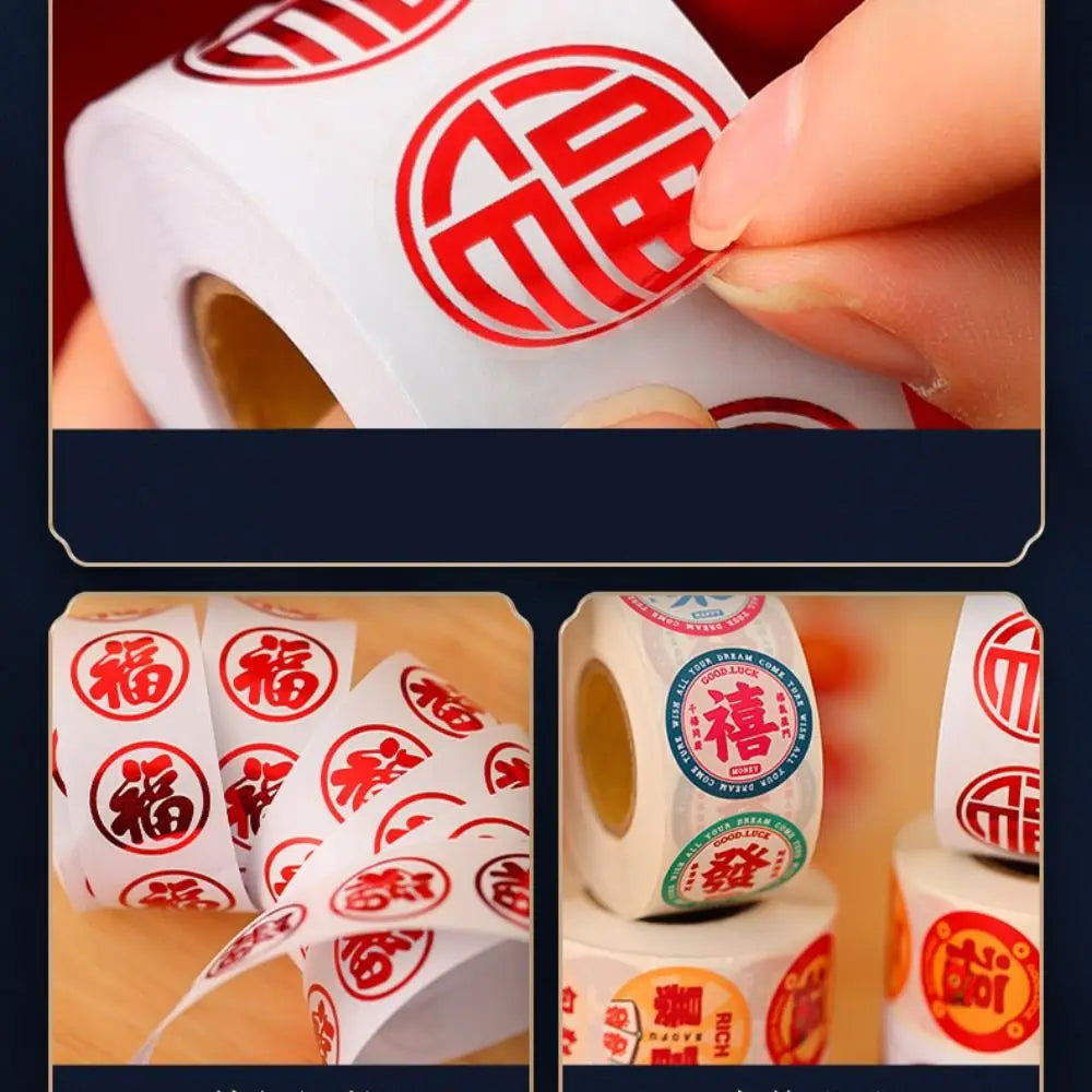 autocollants adhésifs nouveaux an chinois symboles chinois couleurs vives graphique petits festive